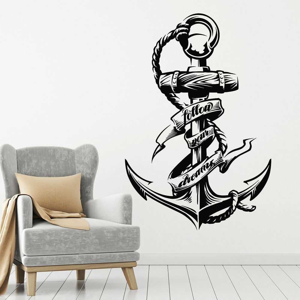 Home Improvement Quotes - Nautical anchor Wall Decal Inspirational Phrase