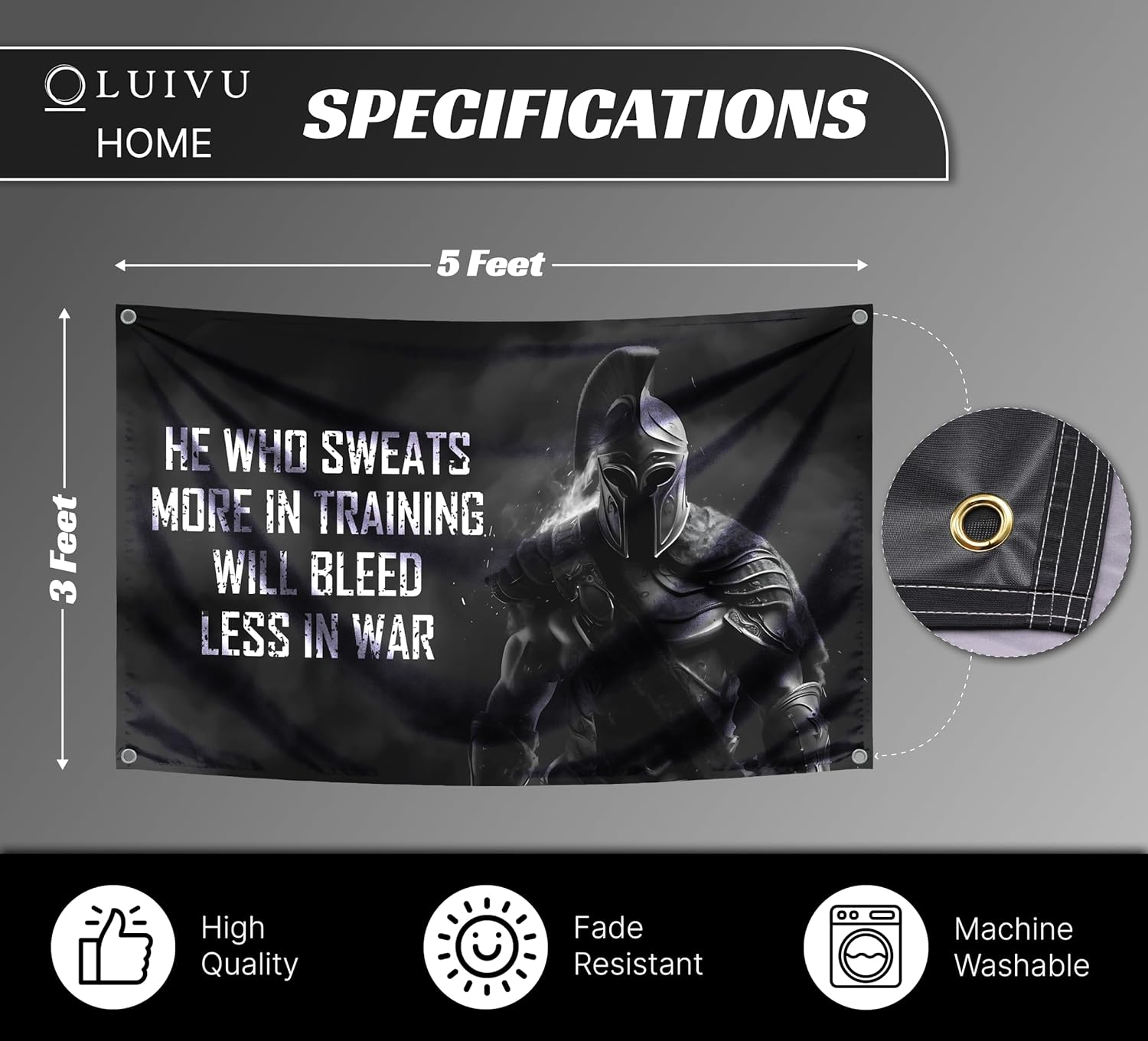Motivational Spartan Flag - He - Home Improvement Quotes ulasan dan harga