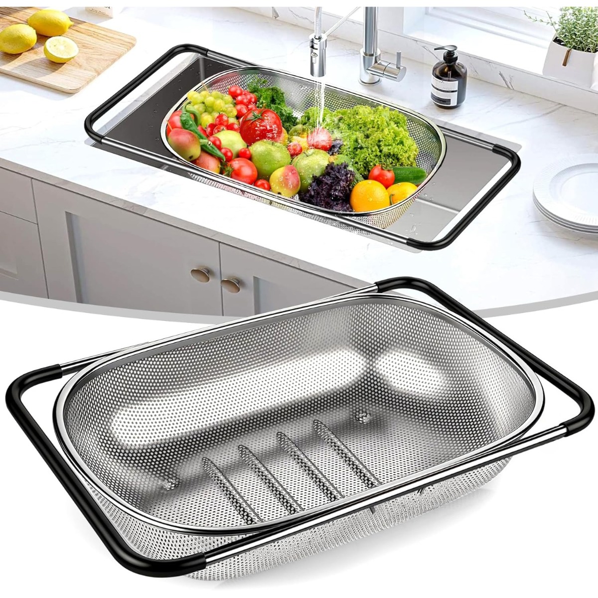 Over The Sink Colander Straine - Sink Drain Strainer ulasan dan harga