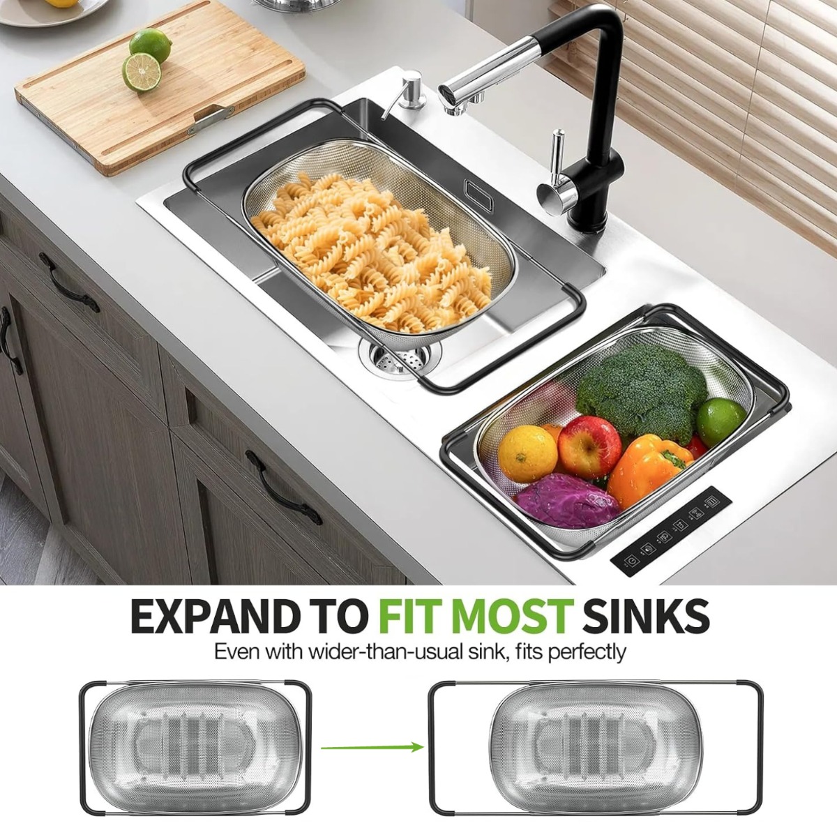 Over The Sink Colander Straine - Sink Drain Strainer ulasan dan harga