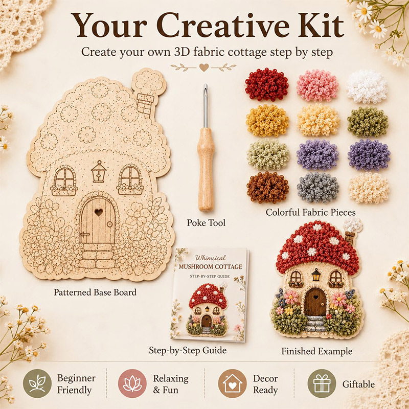 3D Mushroom House Poke Art DIY - Home Improvements ulasan dan harga