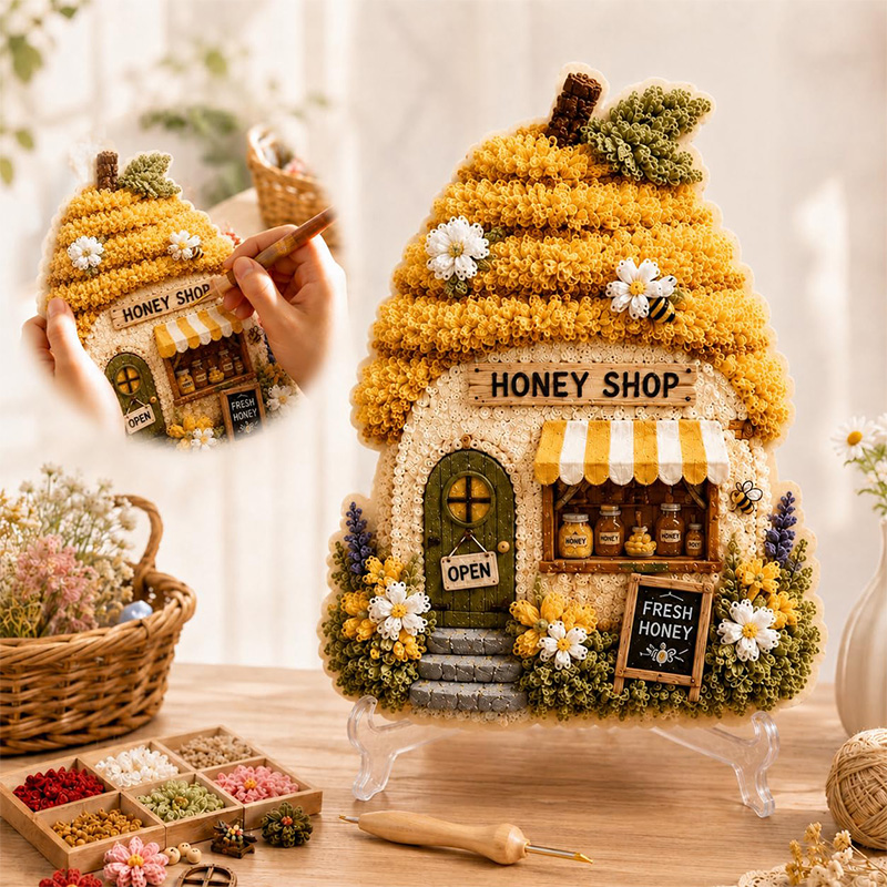 3D Mushroom House Poke Art DIY - Home Improvements ulasan dan harga
