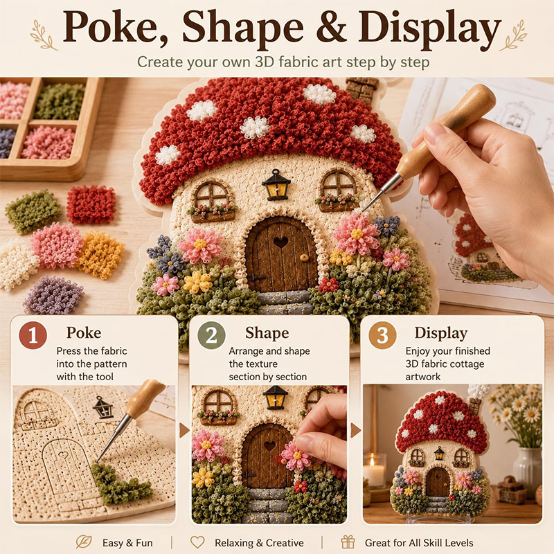 3D Mushroom House Poke Art DIY - Home Improvements ulasan dan harga